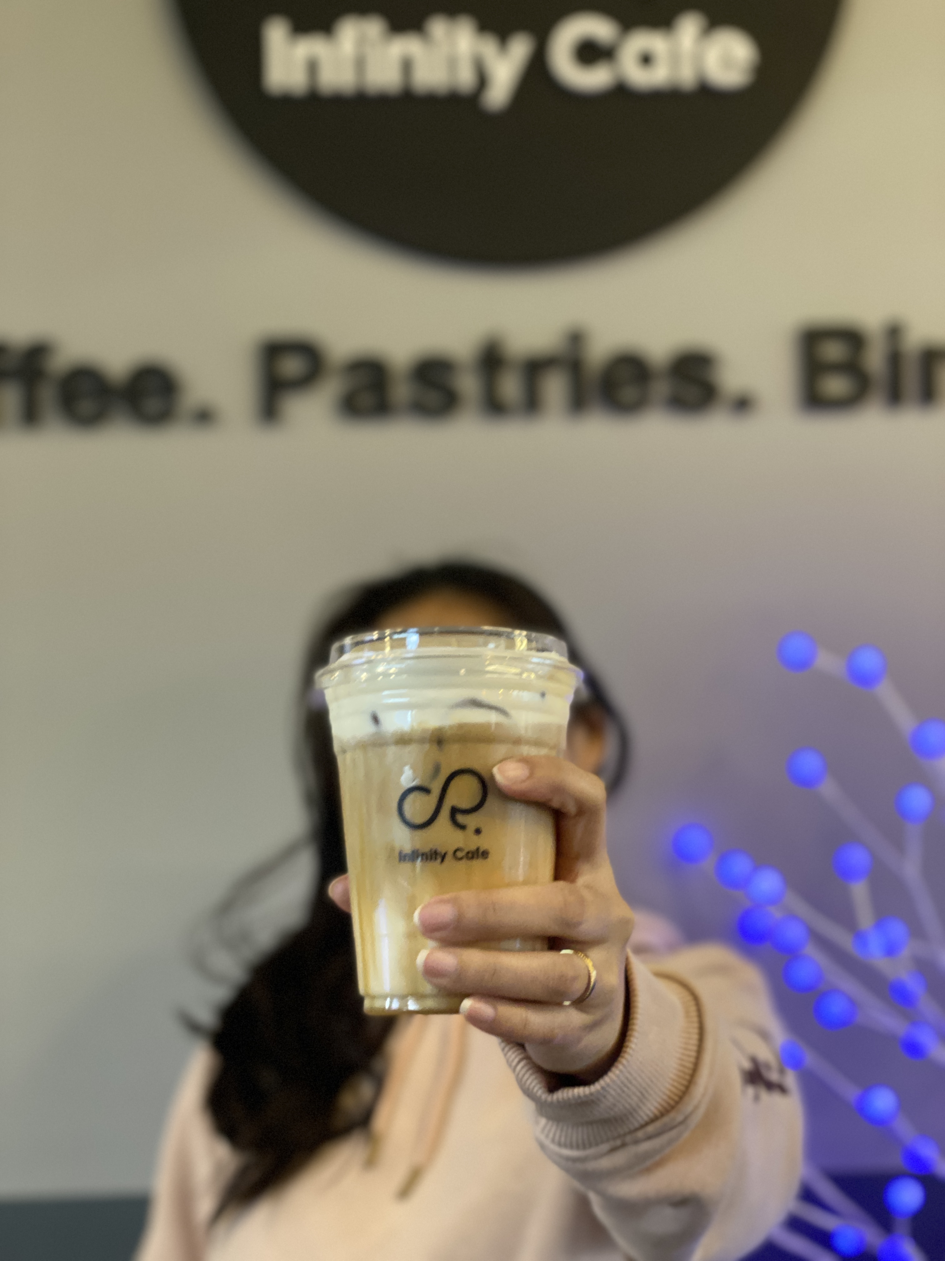 Sea Salt Latte at Infinity Cafe Surrey - Smooth latte topped with a delicate sea salt foam for the perfect sweet and salty balance